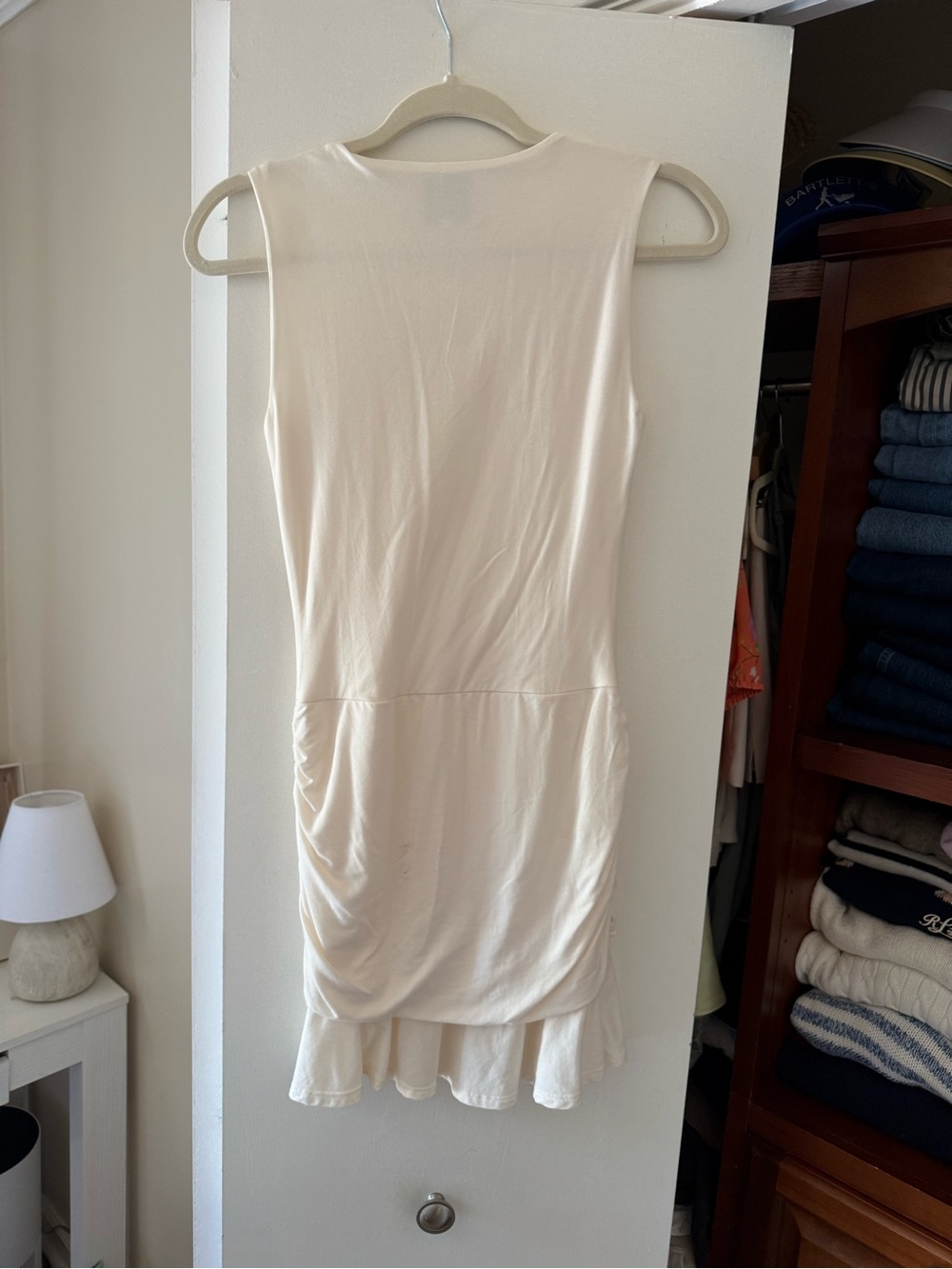 Reformation Ivory Sleeveless Ruched Hem Dress - Picture 3 of 4